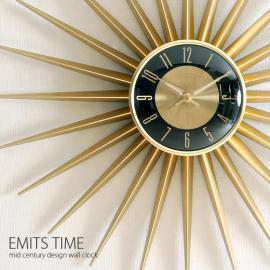 壁掛け時計 EMITS TIME 壁掛け クロック ウォールクロック  ミッドセンチュリー レトロ アルミニウム   【送料あり】 詳細はこちら  