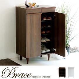 北欧 シューズラック 玄関収納 shoes rack Brace 〔シューズラック ブレス〕 ダークブラウン ホワイト 【12/11(月) 9時まで大型セール対象】 