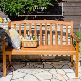 ガーデン ベンチ パークベンチ テラス バルコニー 木製 アカシア ナチュラルデザインベンチ"Tanner(タナー)"