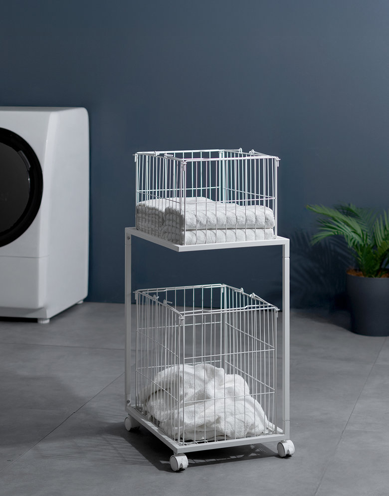 ランドリーBOX 収納 棚 ホワイト家具 洗濯ボックス アメリカンスタイル